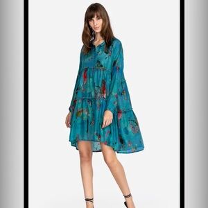 Johnny Was Artistic Long Sleeve Dress - Teal Multicolor